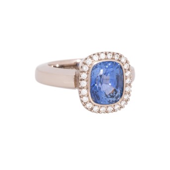 JOCHEN POHL ring with a fine sapphire of 6.46 ct,