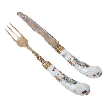 MEISSEN 2 Besteckteile 'Koreanischer Löwe', um 1740.