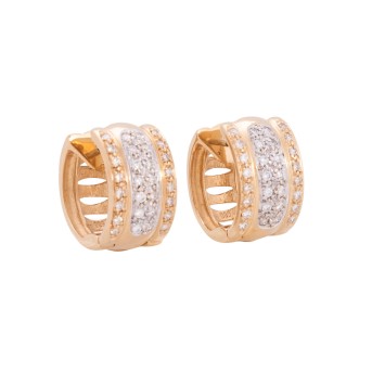 Creoles with brilliant-cut diamonds totaling approx. 1.2 ct,