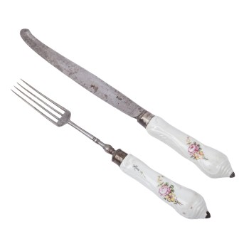 MEISSEN 2 Besteckteile, um 1760.