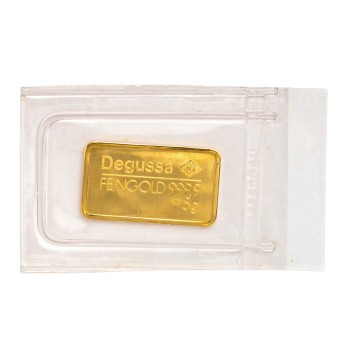 GOLDbarren – 5 g GOLD fein, Goldbarren geprägt, Hersteller Degussa,