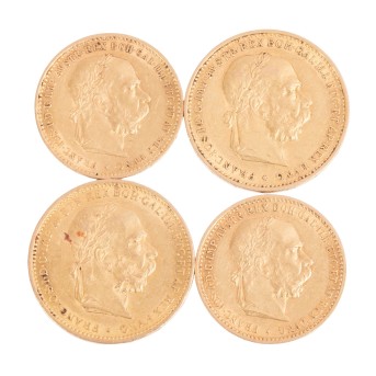 Österreich / 4-tlg. GOLDlot - Franz Josef I. (1896-1906), 2x 10 Kr. & 2x 20 Kr.
