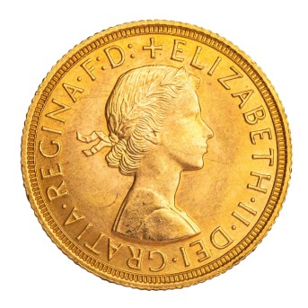 Vereinigtes Königreich /GOLD - Elisabeth II. 1 Sovereign (m. Schleife) 1958