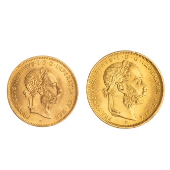 Österreich /GOLD - Franz Josef I. 4 Florin & 8 Florin 1892/NP