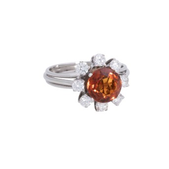 Ring mit rund facettiertem Citrin ca. 1,7 ct
