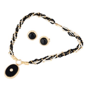 Schmuckset Collier und Ohrringe mit Brillanten