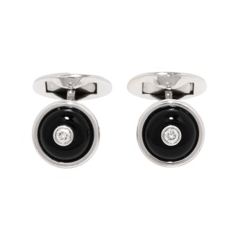 Manschettenknöpfe mit Onyx und Brillant