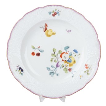 MEISSEN Teller 'Früchte- und Gemüsedekor', um 1760.