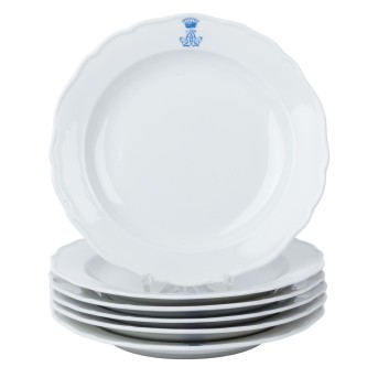 MEISSEN 6 Teller, 1. Wahl, um 1860.