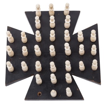 Solitaire game in the shape of an iron cross, Germany 1st half 20th century,