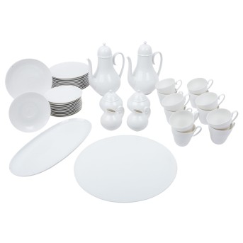 ROSENTHAL Kaffeeservice f. 12 Personen 'Romanze weiß', 2. Wahl, 20. Jh.