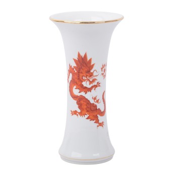 MEISSEN Stangenvase 'Ming-Drache in Eisenrot', 2. Wahl, 20. Jh.