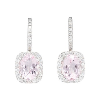 Morganit-Ohrhänger mit Brillanten