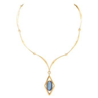 Collier mit Mondstein Cabochon,