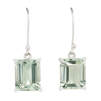 Paar Ohrhänger mit Prasiolith,