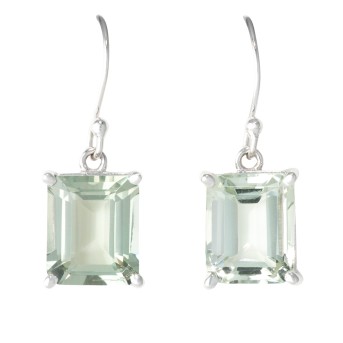 Paar Ohrhänger mit Prasiolith,