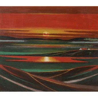 SERBER, VILHELM (1902-1977) 'Felder im Abendrot'