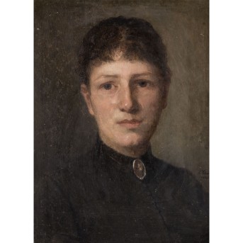 PORTRAIT ARTIST OF THE LATE XIX CENTURY &quot;Portrait of a woman with brooch&quot; 1887