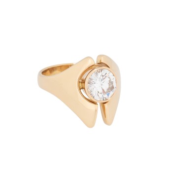 Solitaire ring with brilliant-cut diamond of approx. 1.97 ct,