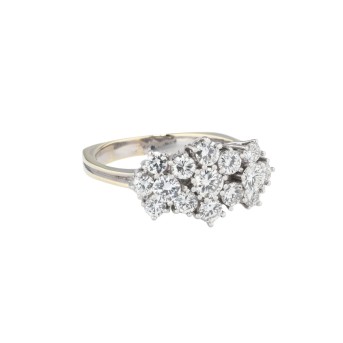 Ring with 15 brilliant-cut diamonds totaling approx. 1.5 ct,