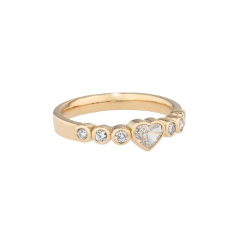 Ring mit Diamant im Herzschliff von ca. 0,5 ct,