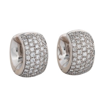 Folding hoop earrings with diamonds totaling approx. 2 ct,