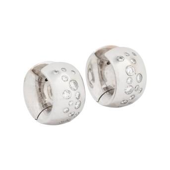 WEMPE hinged hoop earrings with diamonds totaling approx. 1.2 ct,