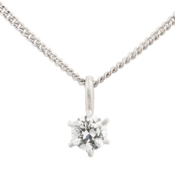 Kette und Anhänger mit Brillant 0,25 ct (grav.),