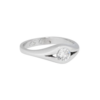 Solitaire ring with brilliant-cut diamond of approx. 0.52 ct,