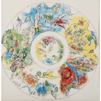 CHAGALL, MARC (1887-1985) &quot;The Final Study of the Ceiling of the Paris Opera&quot; 1963