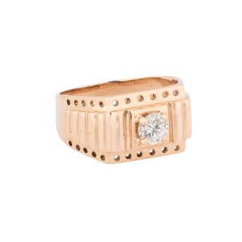 Ring with brilliant-cut diamond of approx. 0.45 ct,