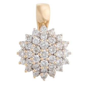 Clip pendant with diamonds totaling approx. 1.75 ct,