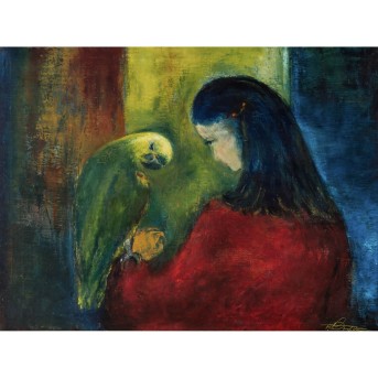 PAINTER OF THE XX CENTURY &quot;Girl with a parrot&quot;