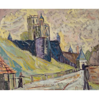 EXPRESSIONIST PAINTER &quot;Castle on a hill&quot;