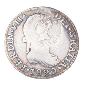 Spain - 2 Reales 1820 with countermark Costa Rica