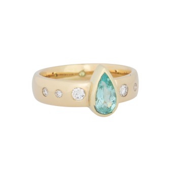 Ring mit Paraiba Turmalin und Brillanten