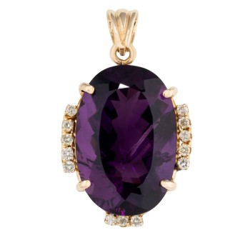 Anhänger mit Amethyst und Brillanten zus. ca. 0,65 ct,
