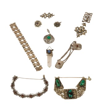 Collection of traditional costume jewelry,