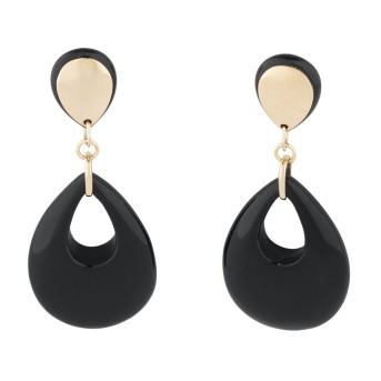 Paar Ohrhänger mit Onyx,