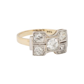 Ring mit 5 Altschliffdiamanten