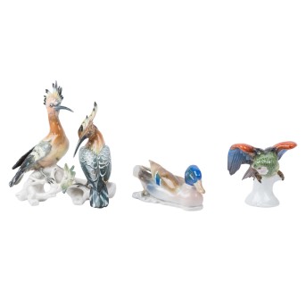 ROSENTHAL u.a., 3-tlg. Konvolut Tierfiguren, 20. Jh.:
