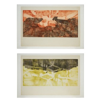 VILACASAS, JUAN (1920-2007), 2 large-format aquatint etchings,
