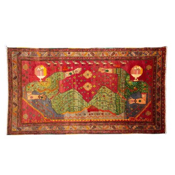 Künstler-Orientteppich nach PAUL KLEE. KARABAGH/KAUKASUS, 20. Jh., 275x148 cm.