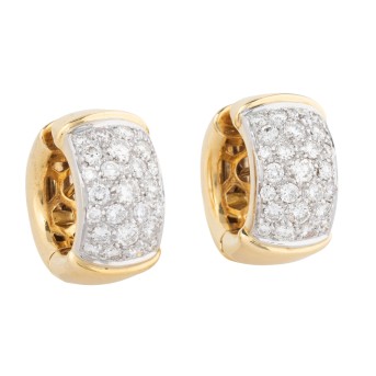 Creoles with diamonds totaling approx. 1.5 ct,