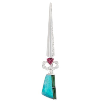 Unique pendant/brooch with fine boulder opal