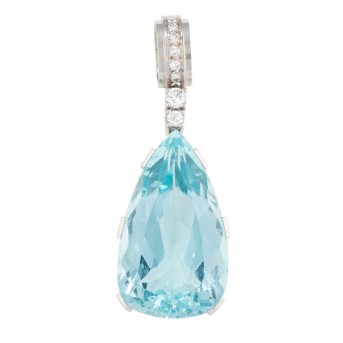 Pendant with aquamarine drop of approx. 32 ct