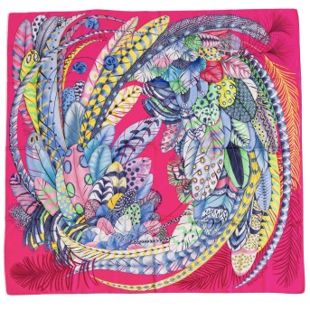 HERMÈS Seidencarré "PLUMES EN FETE",