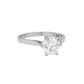 BUCHERER solitaire ring with brilliant-cut diamond of approx. 1.32 ct,