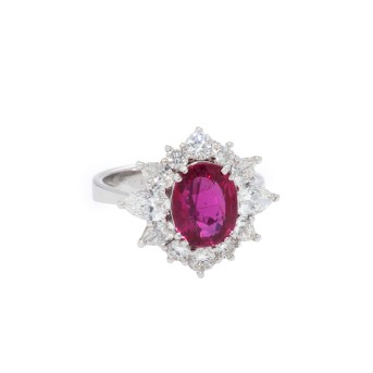 Ring mit natürlichem Rubin 3,05 ct,