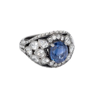 Ring mit natürlichem Saphir 3,67 ct, Sri Lanka,